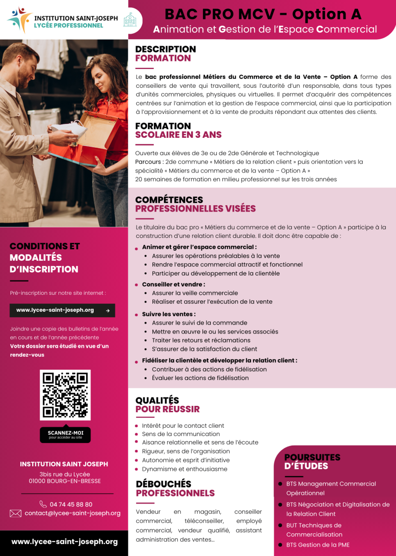 6 7 Commerce Formations St Joseph Bourg en Bresse 01